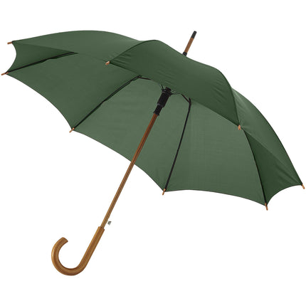 23" Auto open umbrella pack of 25 Custom Wood Designs __label: Multibuy forestgreenumbrellawoodhandlecustomwooddesigns_b1eea6ad-e8ee-4d53-b896-b5a57a92cc84