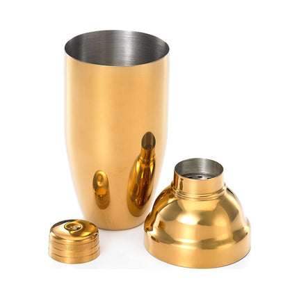 3-Pc Japanese Cocktail Shaker Set, Gold plated