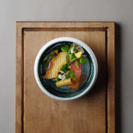 Goro White Green Bowl 140mm