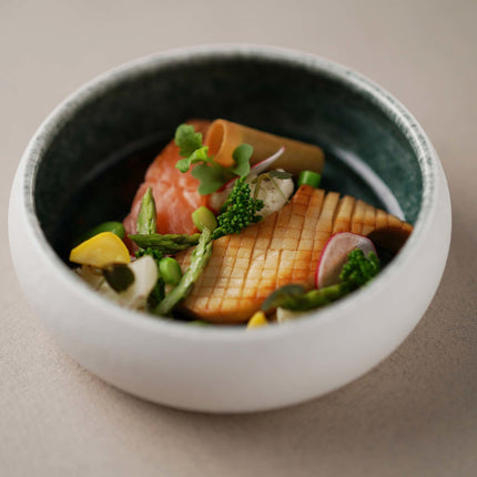 Goro White Green Bowl 165mm, 650 ml