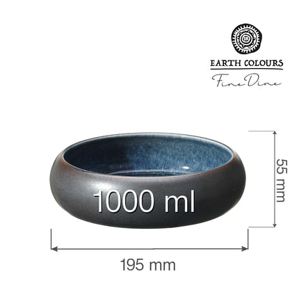 Goro Brown Blue Bowl 195mm, 1000 ml
