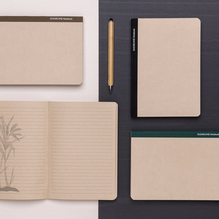 Sugarcane paper A5 Notebook pack of 25 Custom Wood Designs __label: Multibuy green-sugarcane-paper-a5-notebook-pack-of-25-53613746946391