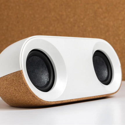 Recycled plastic and cork 10W speaker pack of 25 Custom Wood Designs __label: Multibuy logocorkspeakercustomwooddesigns
