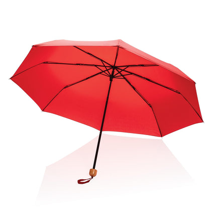 20.5" bamboo handle umbrella pack of 12 Custom Wood Designs __label: Multibuy miniumbrellaredbamboohandlecustomwooddesigns_4fbc3a52-48e5-41c2-aa29-8f583e9c3d0c