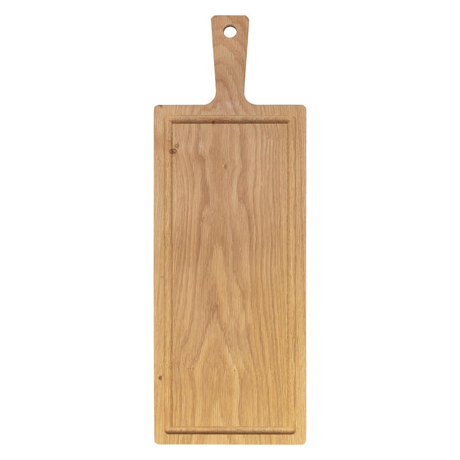 Solid oak board with handle 48x17cm pack of 25 Custom Wood Designs __label: Multibuy oaksolidboardhandlescustomwooddesigns