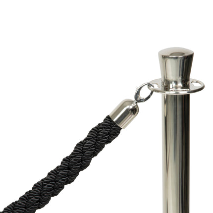 Four piece barrier poles with base with 5 ropes Black Custom Wood Designs white-four-piece-barrier-poles-with-base-with-5-ropes-53613670105431