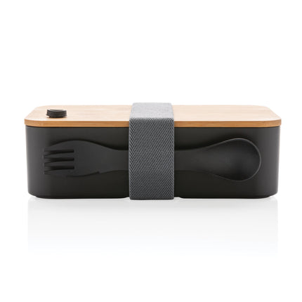 Lunchbox with wooden bamboo lid pack of 25 Black Custom Wood Designs white-lunchbox-with-wooden-bamboo-lid-pack-of-25-53613187531095